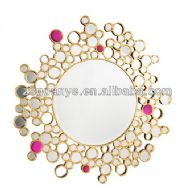 Pink Wall Wood Frame Mirror